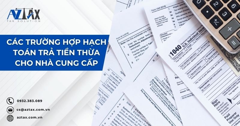 Các trường hợp hạch toán trả tiền thừa cho nhà cung cấp