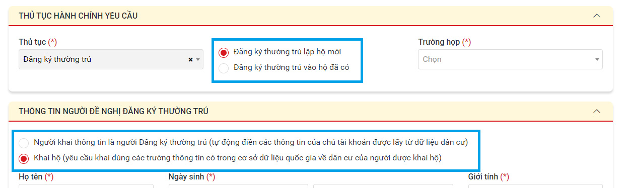 Cần lưu chọn nội dung tương ứng