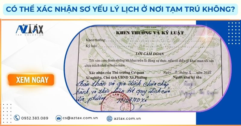 Có thể xin xác nhận sơ yếu lý lịch ở nơi tạm trú không?