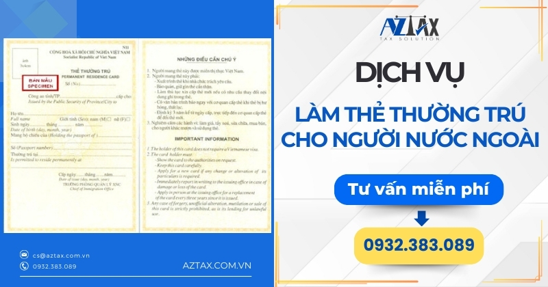 Dịch vụ làm thẻ thường trú cho người nước ngoài