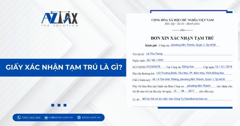 Giấy xác nhận tạm trú là gì?