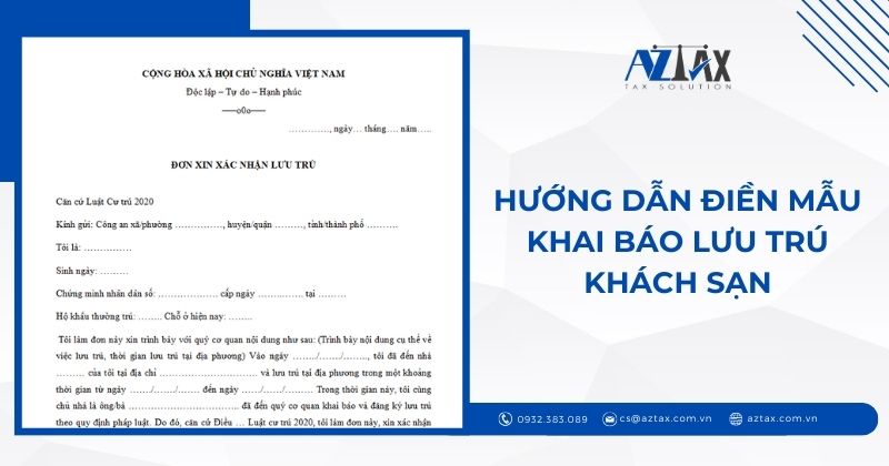 Hướng dẫn điền mẫu khai báo lưu trú khách sạn