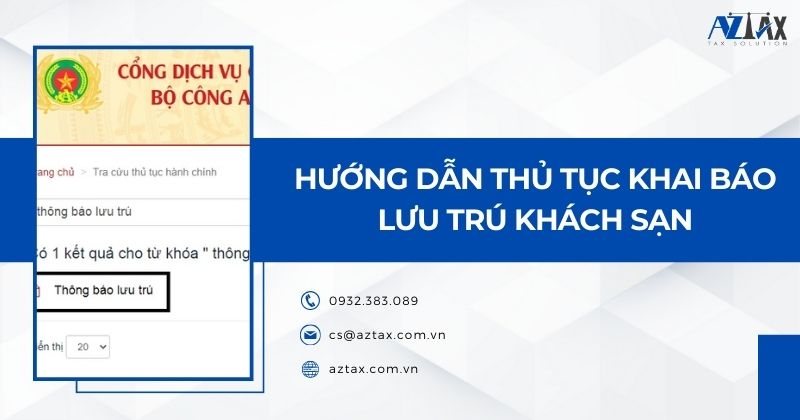 Hướng dẫn thủ tục khai báo lưu trú khách sạn