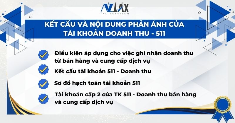 Kết cấu và nội dung phản ánh của tài khoản doanh thu - 511