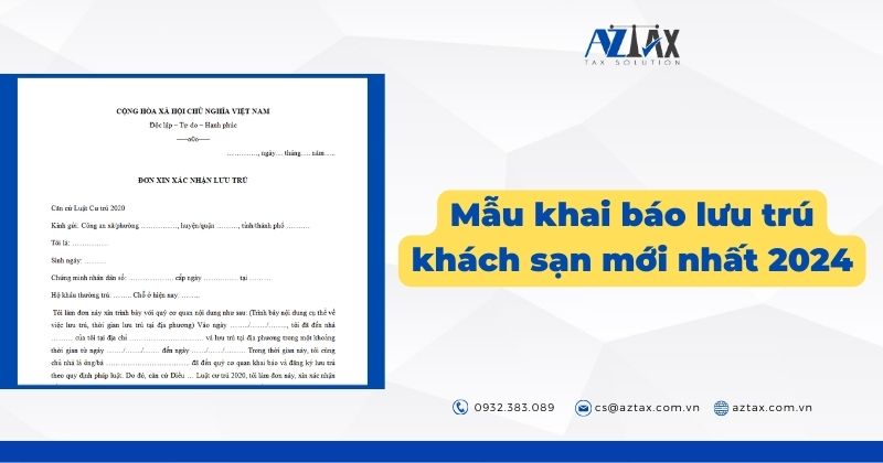 Mẫu khai báo lưu trú khách sạn mới nhất 2024