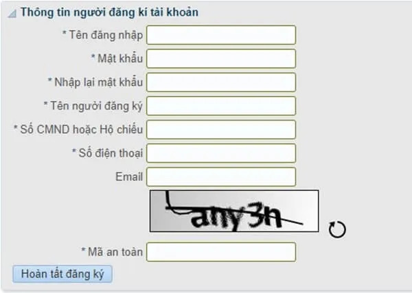 Nhập thông tin người đăng ký