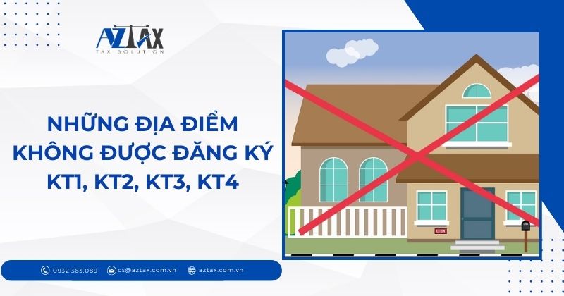 Những địa điểm không được đăng ký KT1, KT2, KT3, KT4