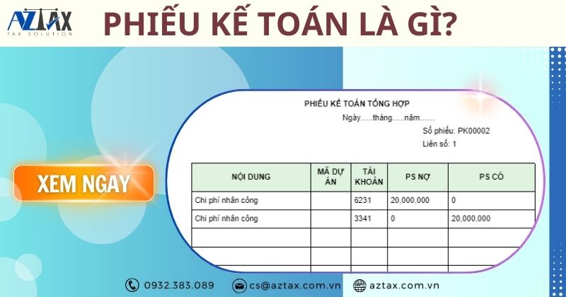 phiếu kế toán