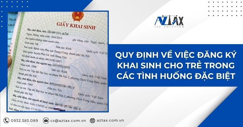 Quy định về việc đăng ký khai sinh cho trẻ trong các tình huống đặc biệt