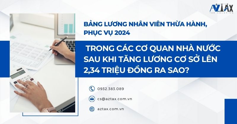 Bảng lương nhân viên thừa hành phục vụ năm 2024