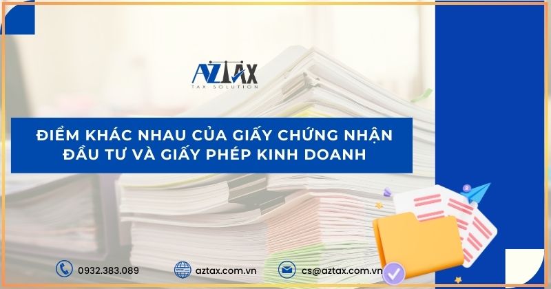 Điểm khác nhau của giấy chứng nhận đầu tư và giấy phép kinh doanh