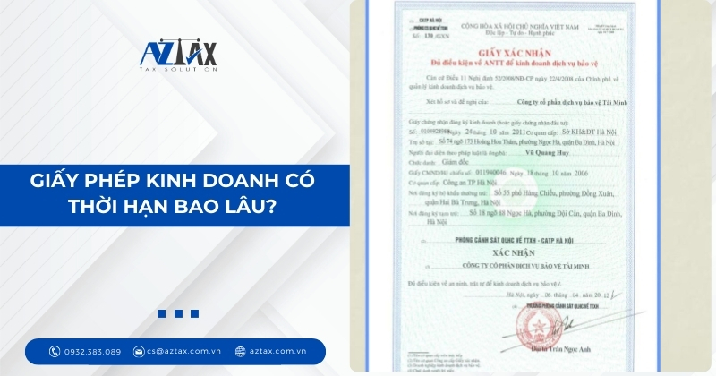 Giấy phép kinh doanh có thời hạn bao lâu?