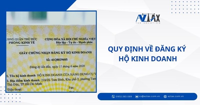 Quy định về đăng ký hộ kinh doanh