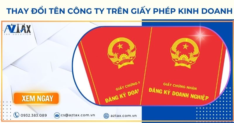 thay đổi tên công ty trên giấy phép kinh doanh