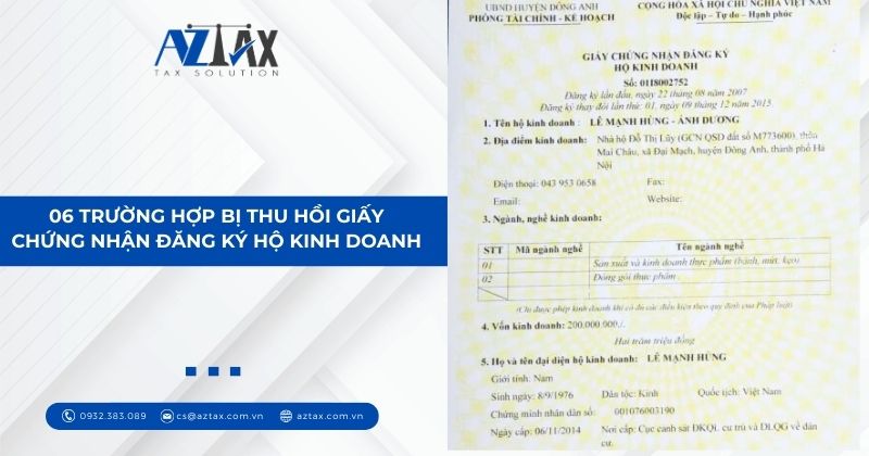 06 Trường hợp bị thu hồi giấy chứng nhận đăng ký hộ kinh doanh