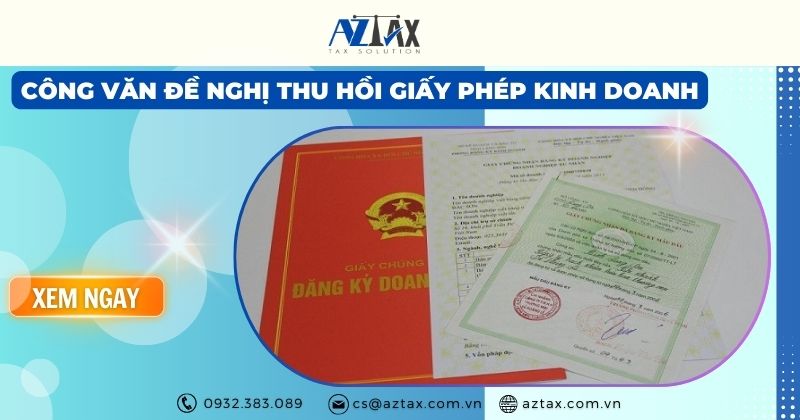 Công văn đề nghị thu hồi giấy phép kinh doanh mới nhất