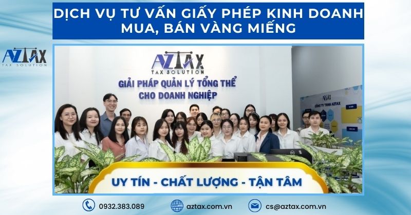 Dịch vụ tư vấn giấy phép kinh doanh vàng miếng