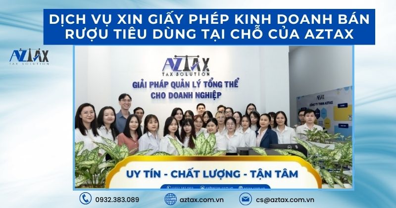 Dịch vụ xin giấy phép kinh doanh bán rượu tiêu dùng tại chỗ của AZTAX