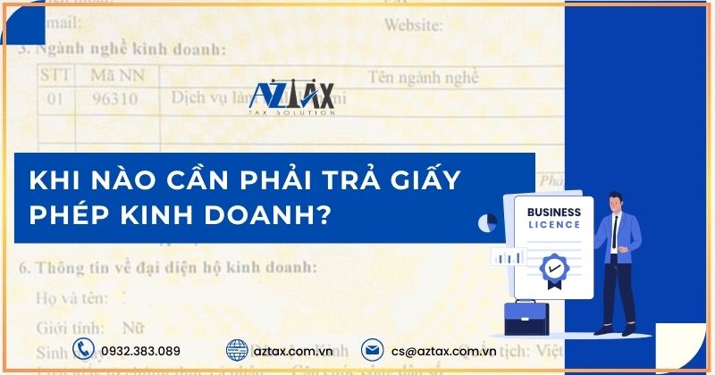 Khi nào cần phải trả giấy phép kinh doanh?