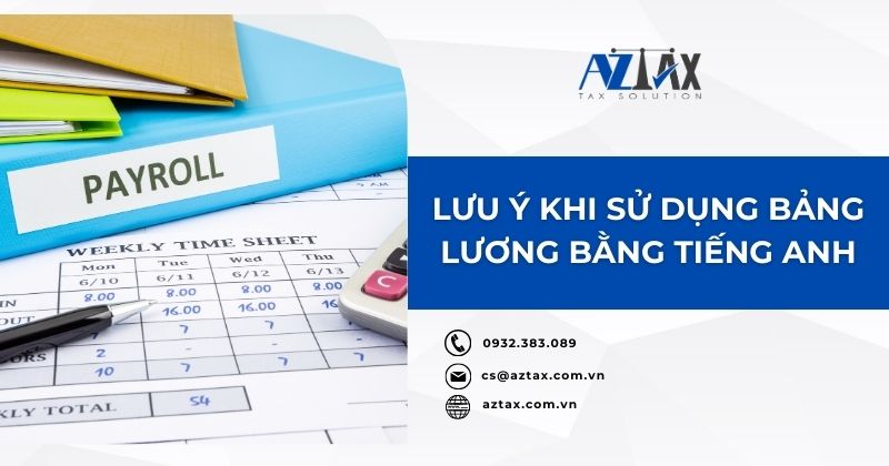 Lưu ý khi sử dụng bảng lương bằng Tiếng Anh