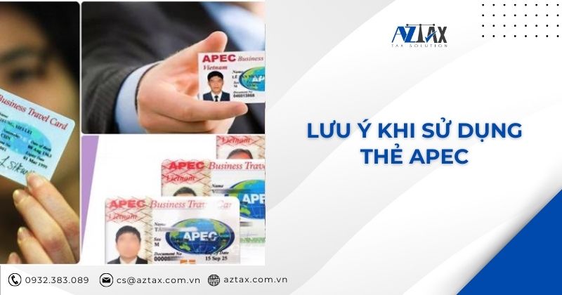 Lưu ý khi sử dụng thẻ APEC