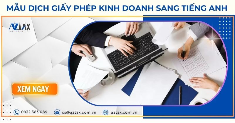 Mẫu dịch giấy phép kinh doanh sang tiếng Anh