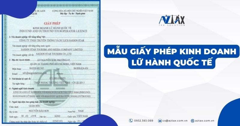 Mẫu giấy phép kinh doanh lữ hành quốc tế