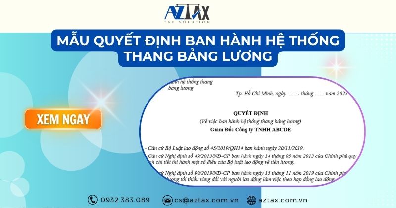 Mẫu quyết định ban hành hệ thống thang bảng lương