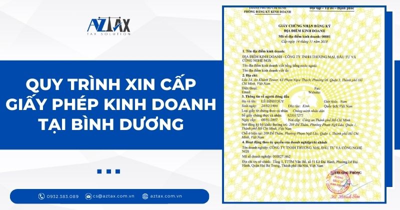 Quy trình xin cấp giấy phép kinh doanh tại Bình Dương