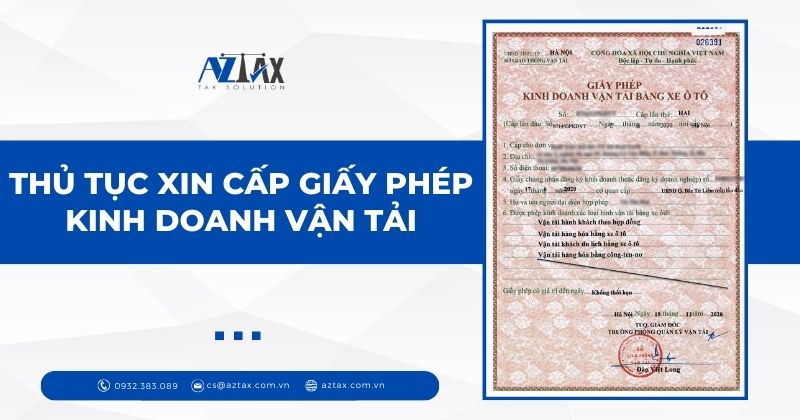 Thủ tục xin cấp giấy phép kinh doanh vận tải