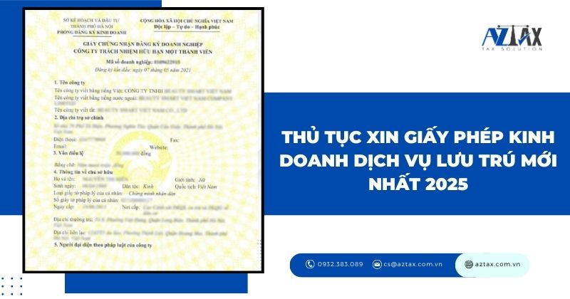 Thủ tục xin giấy phép kinh doanh dịch vụ lưu trú mới nhất 2025