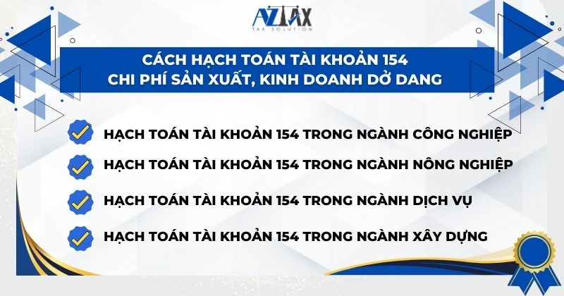 Cách hạch toán tài khoản 154 Chi phí sản xuất, kinh doanh dở dang