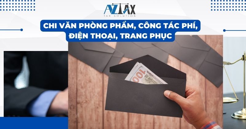 Chi văn phòng phẩm, công tác phí, điện thoại, trang phục