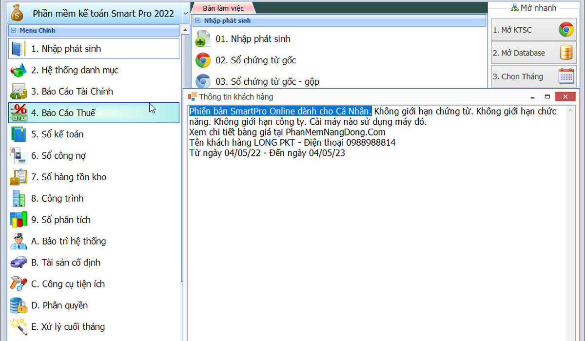 Phần mềm kế toán Smart Pro
