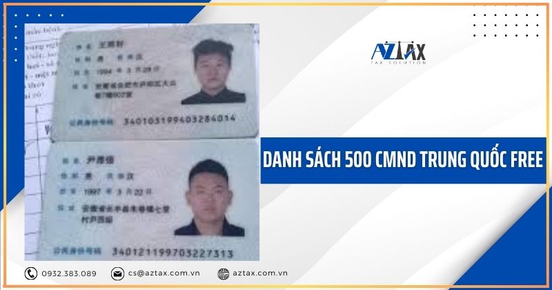 Danh sách 500 CMND Trung Quốc free