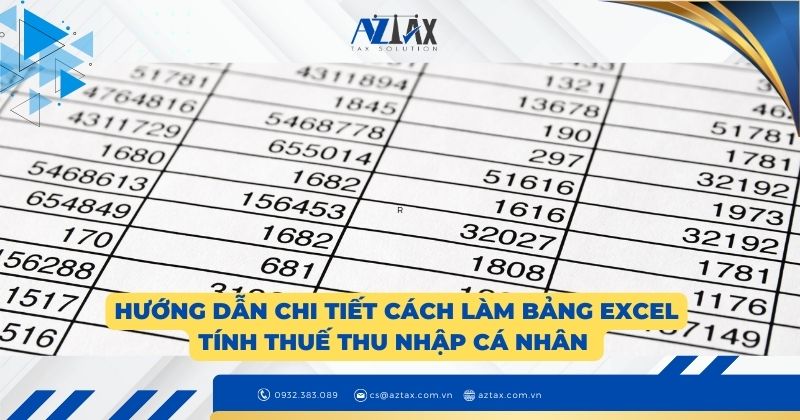 Hướng dẫn chi tiết cách làm bảng excel tính thuế thu nhập cá nhân