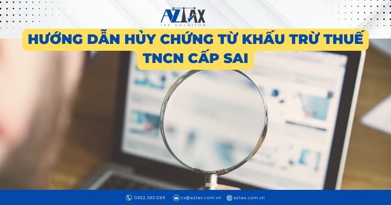 Hướng dẫn hủy chứng từ khấu trừ thuế TNCN cấp sai