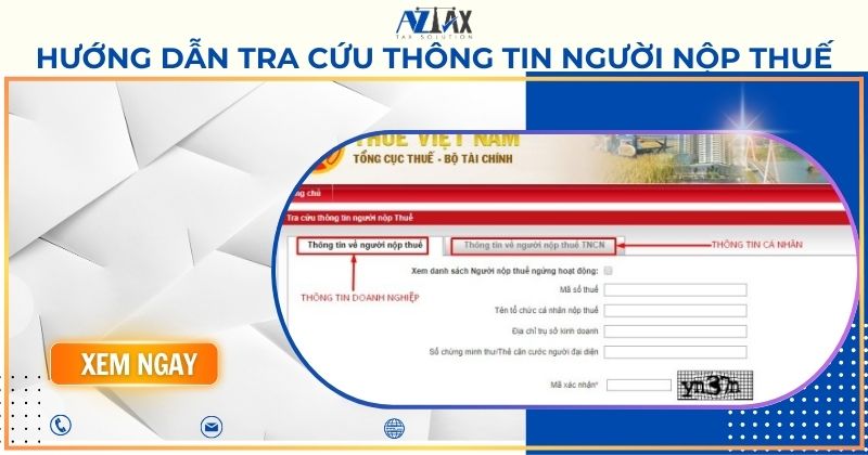 Hướng dẫn tra cứu thông tin người nộp thuế