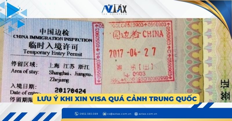 Lưu ý khi xin visa quá cảnh Trung Quốc