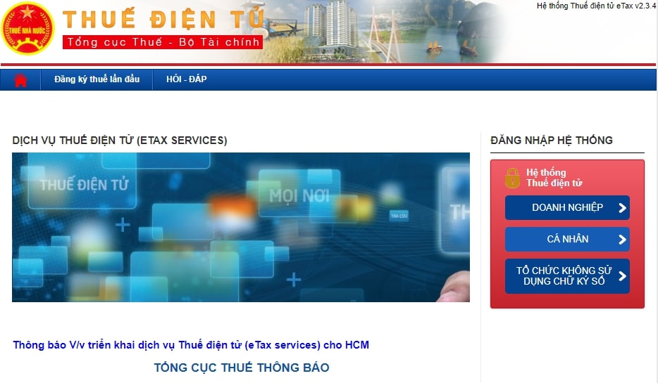 Truy cập vào trang thông tin điện tử của Tổng cục Thuế để đăng ký mã số thuế cá nhân