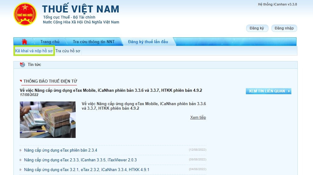 Kê khai và nộp hồ sơ