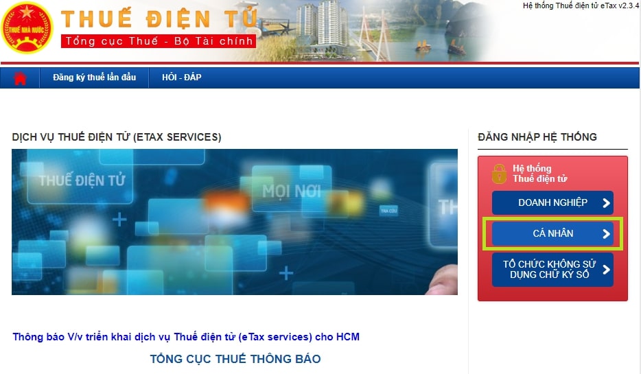 Đăng nhập vào hệ thống