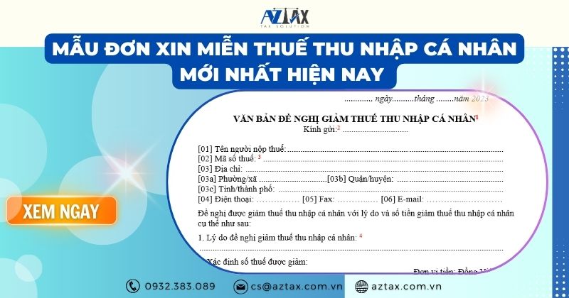 Mẫu đơn xin miễn thuế thu nhập cá nhân mới nhất 2025