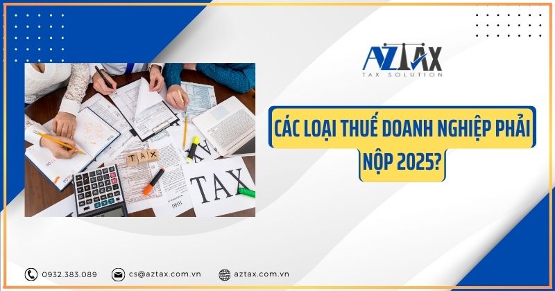 Các loại thuế doanh nghiệp phải nộp 2025?