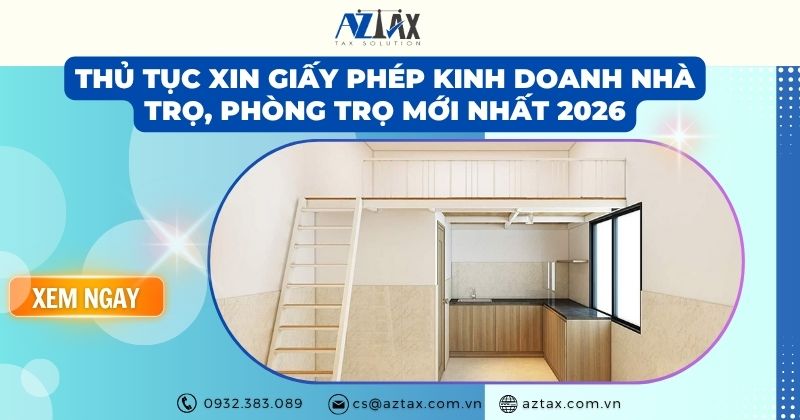 Thủ tục xin giấy phép kinh doanh nhà trọ, phòng trọ mới nhất 2026