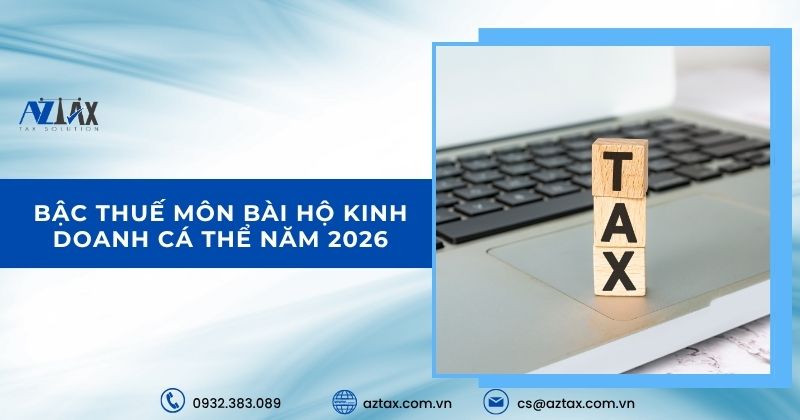Bậc thuế môn bài hộ kinh doanh cá thể năm 2026