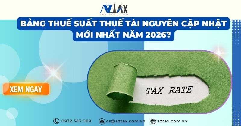 Bảng thuế suất thuế tài nguyên cập nhật mới nhất năm 2026?