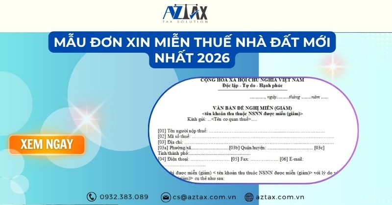 Mẫu đơn xin miễn thuế nhà đất​ mới nhất 2026