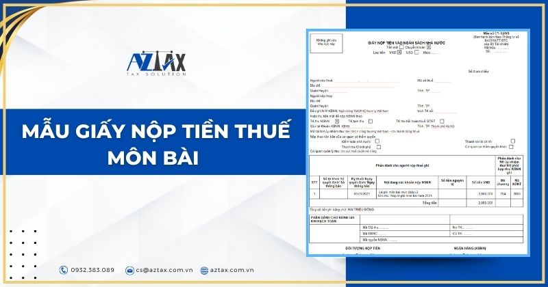 Mẫu giấy nộp tiền thuế môn bài