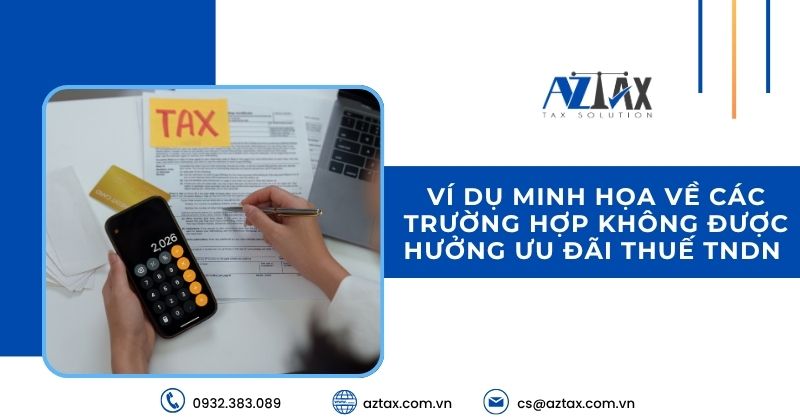 Ví dụ minh họa về các trường hợp không được hưởng ưu đãi thuế TNDN 
